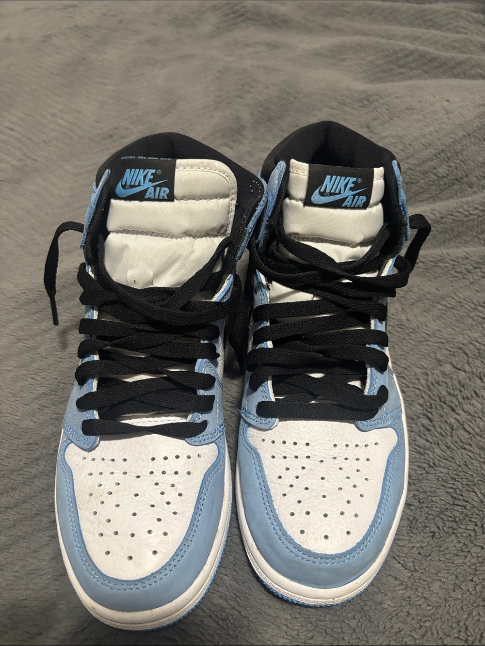 Jordan Style women' High-Top Sneakers - White & Light Blue